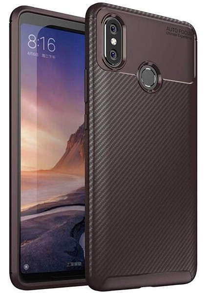 Xiaomi Mi Max 3 Karbon Görünüm Negro Silikon Kılıf Ekran Koruyucu