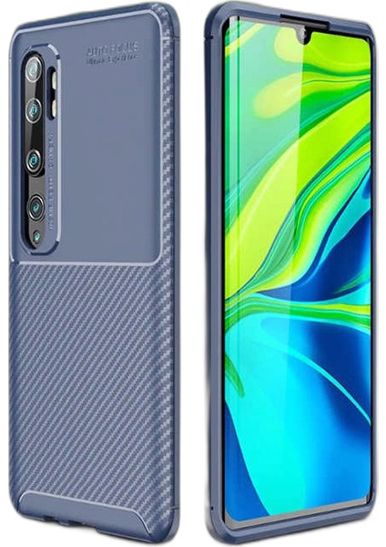 Xiaomi Mi Note 10 Karbon Görünüm Negro Silikon Kılıf Ekran Koruyucu
