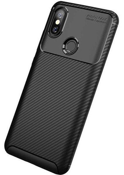 Xiaomi Mi A2 Karbon Görünüm Negro Silikon Kılıf Ekran Koruyucu