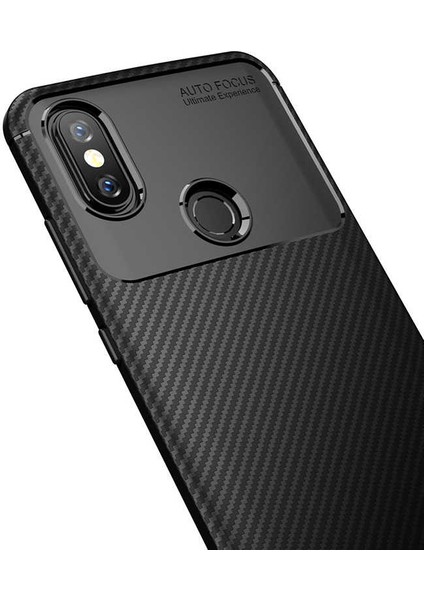 Xiaomi Mi A2 Karbon Görünüm Negro Silikon Kılıf Ekran Koruyucu