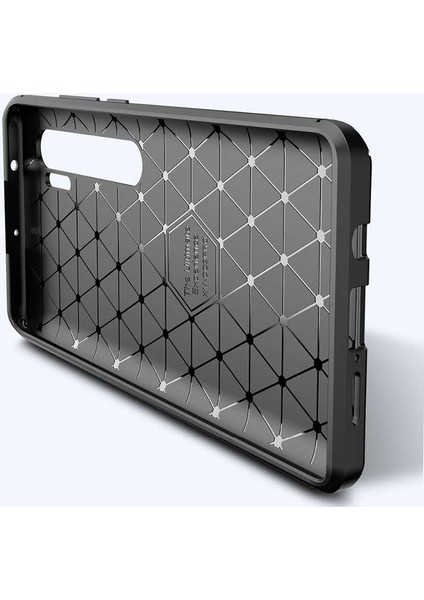 Xiaomi Mi Note 10 Karbon Görünüm Negro Silikon Kılıf Ekran Koruyucu