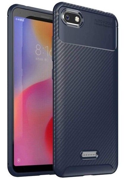 Xiaomi Redmi 6A Karbon Görünüm Negro Silikon Kılıf Kırılmaz Ekran Koruyucu