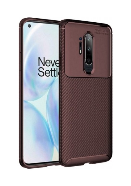 One Plus 8 Pro Karbon Görünüm Negro Silikon Kılıf Ekran Koruyucu