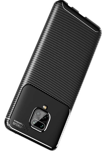 Xiaomi Redmi Note 9s Karbon Görünüm Negro Silikon Kılıf Ekran Koruyucu