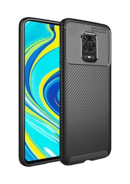 Xiaomi Redmi Note 9 Pro Karbon Görünüm Negro Silikon Kılıf Ekran Koruyucu