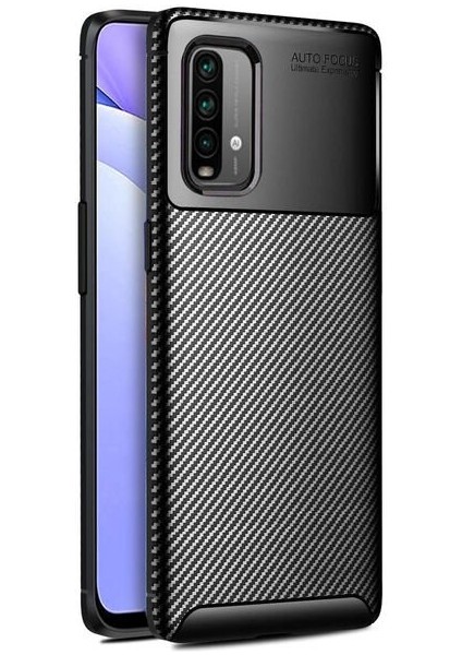 Xiaomi Redmi Note 9 4g Karbon Görünüm Negro Silikon Kılıf Ekran Koruyucu