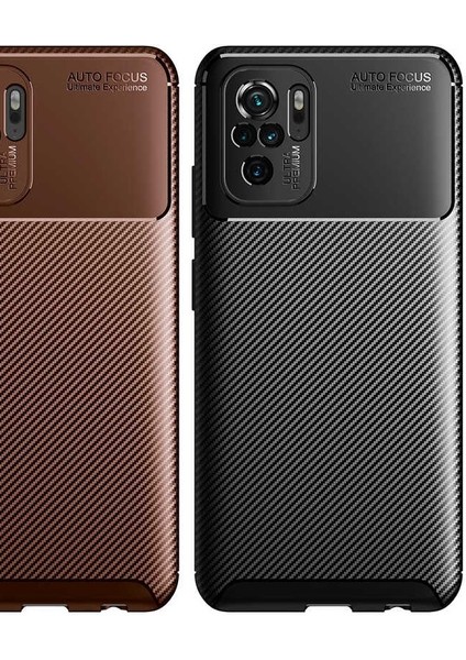 Xiaomi Redmi Note 10S Karbon Görünüm Negro Silikon Kılıf Ekran Koruyucu