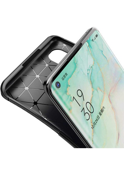 Oppo Reno3 Pro (CPH2009) Karbon Görünüm Negro Silikon Kılıf Ekran Koruyucu fiyatları