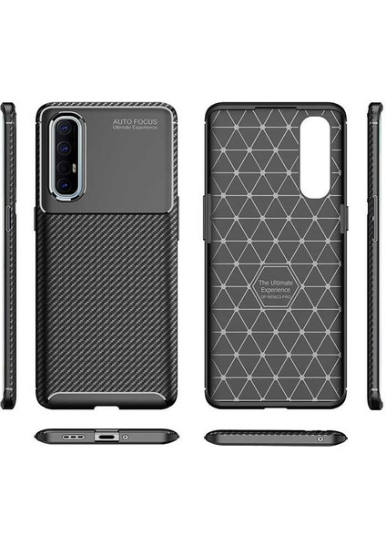 Oppo Reno3 Pro (CPH2009) Karbon Görünüm Negro Silikon Kılıf Ekran Koruyucu modelleri