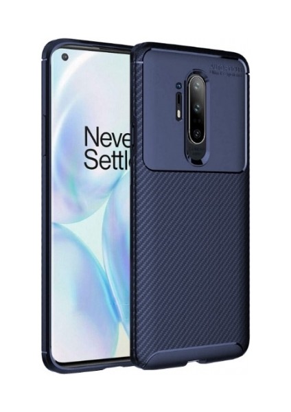 One Plus 8 Pro Karbon Görünüm Negro Silikon Kılıf Ekran Koruyucu