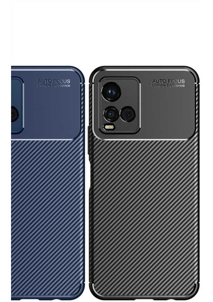 Vivo Y33S Karbon Görünüm Negro Silikon Kılıf Kırılmaz Ekran Koruyucu modelleri