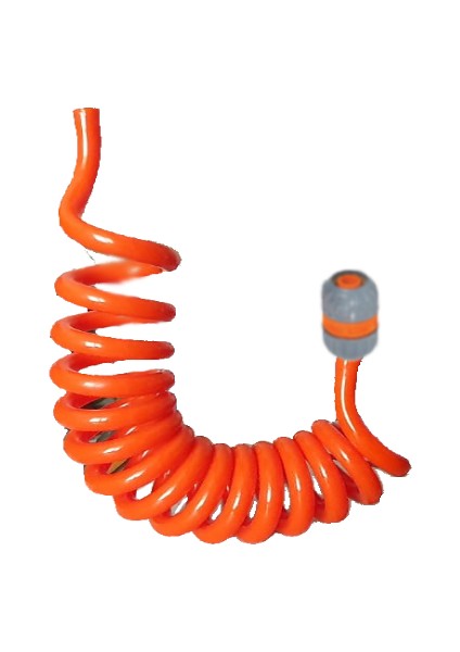 Spiral Yıkama Sulama Uzatma Hortumu Turuncu 2 Metre