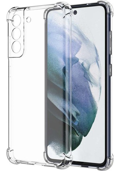 Samsung Galaxy S21 Fe Kapak Kamera Korumalı Şeffaf Airbag Antishock Köşe Korumalı Silikon Kılıf
