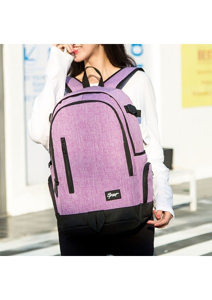 Büyük Kapasiteli Öğrenci Omuz Çantası Kar Tanesi Mor (Yurt Dışından)