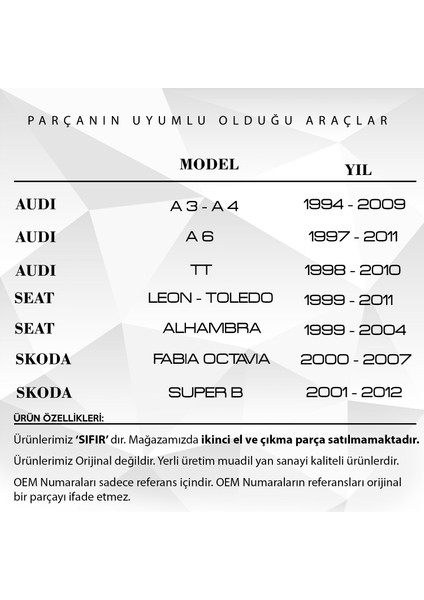Audi, Seat, Skoda, Volkswagen Için Airbag Zemberek - 1J0959653C fiyatları