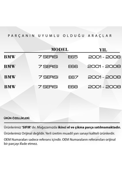 Bmw 7 Serisi E65,E66,E67,E68 Için El Freni Dişlisi