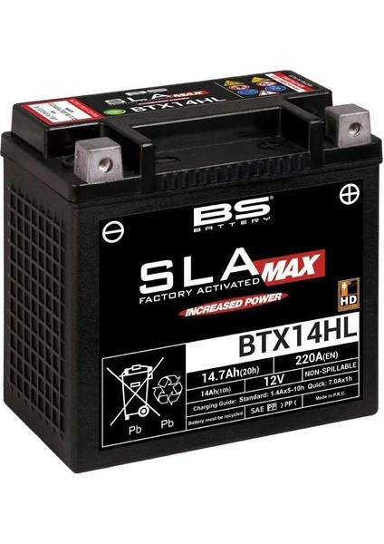 Harley-Davidson Xl 883 L Sportster Superlow Akü BTX14HL Sla Max 2011-2020