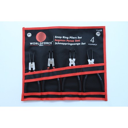 Worldforce 4 PARÇA180 mm Segman Pense Seti Iç ve Dış Segman Pense Seti S2 Çelik Profesyonel