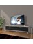 Eko 140 Mdf Std Krom Ayaklı Tv Ünitesi Tv Sehpası - Beyaz - Siyah 1