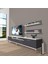 Eko 200R Mdf Krom Ayaklı Tv Ünitesi Tv Sehpası - Beyaz - Antrasit 1