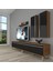 Eko 5200T Mdf Krom Ayaklı Tv Ünitesi Tv Sehpası - Ceviz - Siyah 1