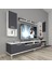 Eko 5200DA Mdf Krom Ayaklı Tv Ünitesi Tv Sehpası - Beyaz - Antrasit 1