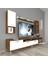 Eko 5200DA Mdf Krom Ayaklı Tv Ünitesi Tv Sehpası - Ceviz - Beyaz 1