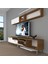 Eko 5200 Mdf Krom Ayaklı Tv Ünitesi Tv Sehpası - Ceviz - Beyaz 1