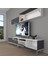 Eko 5200 Mdf Krom Ayaklı Tv Ünitesi Tv Sehpası - Beyaz - Antrasit 1