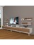 Ekoflex 360R Mdf Krom Ayaklı Tv Ünitesi Tv Sehpası - Beyaz - Ceviz 1