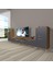 Eko 9220 Mdf Krom Ayaklı Tv Ünitesi Tv Sehpası - Ceviz - Antrasit 1
