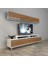 Ekoflex 5 Mdf Krom Ayaklı Tv Ünitesi Tv Sehpası - Beyaz - Ceviz 1