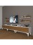 Ekoflex 270R Mdf Gold Tv Ünitesi Tv Sehpası - Beyaz - Ceviz 1