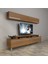Ekoflex 5 Mdf Krom Ayaklı Tv Ünitesi Tv Sehpası - Naturel Ceviz 1