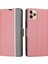 Iphone 11 Pro Maks Pembe Için Twill Doku Deri Kılıf 4