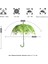 Yeşil Yaprak Şeffaf Şemsiye Düz Çubuk Çarpık Şemsiye Yeşil (Yurt Dışından) 2