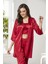 Kadife Saten 3'lü Pijama Takım - 2075 1