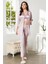 Kadife Saten 3'lü Pijama Takım - 2075 2