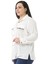 Büyük Beden Cepleri Zincir Detaylı Yanı Yırtmaçlı Beyaz Gömlek 5