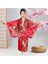 Kemerli Çiçek Desenli Japon Tarzı Çocuk Kimono Xl - Kırmızı (Yurt Dışından) 4