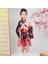 Kalın Kemerli Çiçek Desenli Japon Tarzı Çocuk Kimono M - Kırmızı (Yurt Dışından) 4