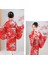 Kemerli Desenli Japon Tarzı Çocuk Kimono S - Kırmızı (Yurt Dışından) 3