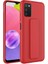 - Samsung Galaxy A03S - Kılıf Mat Koruyucu El Tutacaklı Stand Olabilen Qstand Kapak - Kırmızı - T23024 1