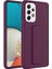 - Samsung Galaxy A73 - Kılıf Mat Koruyucu El Tutacaklı Stand Olabilen Qstand Kapak - Mürdüm - T23023 1