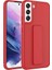 - Samsung Galaxy S22 Plus - Kılıf Mat Koruyucu El Tutacaklı Stand Olabilen Qstand Kapak - Kırmızı 1