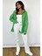 Yeşil Oversize Basic Cepli Poplin Gömlek MG1530 5
