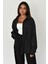 Siyah Oversize Basic Cepli Poplin Gömlek MG1530 1