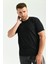 Erkek Likralı Siyah Bisiklet Yaka Kısakollu Tişört 1