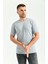 Erkek Likralı Gri Bisiklet Yaka Kısakollu Tişört 1
