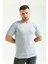Erkek Likralı Gri Bisiklet Yaka Kısakollu Tişört 4